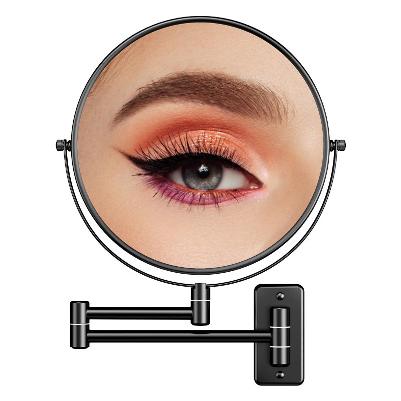 Benbilry 9"" Large Size Wall Mounted Makeup Mirror  1X/10X Magnifying Double Sided Shaving Mirror For Bathroom  360 Swivel Extendable Arm Black - Image 1