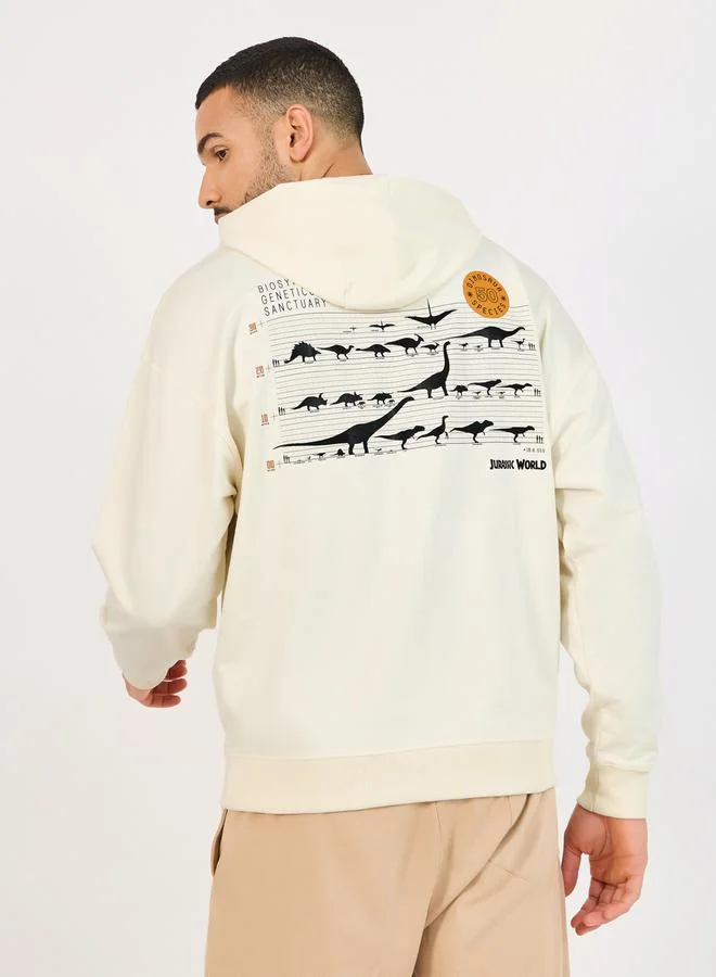 Styli Jurassic Park Character Print Oversized Hoodie