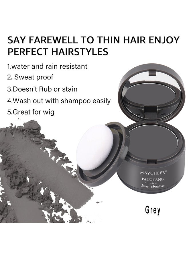 MAYCHEER Hairline Powder, Hair Root Dye, Instantly Hair Color Shadow Cover Gray Hair Root, Hair Touch-Up, Thin Hair Powder (Grey) - Image 4