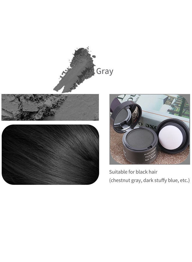 MAYCHEER Hairline Powder, Hair Root Dye, Instantly Hair Color Shadow Cover Gray Hair Root, Hair Touch-Up, Thin Hair Powder (Grey) - Image 2