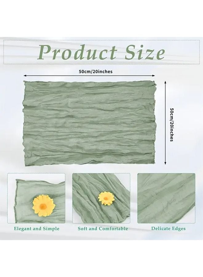 8 قطع مناديل البوليستر المموجة كريمة 19.69 × 19.69 بوصة سجادات طاولة ناعمة لحفلات الزفاف - Image 4