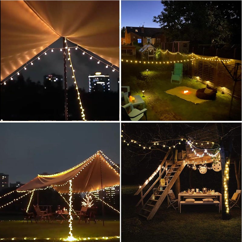 Vigdur Globe String Lights - Cute Decorative String Lights Battery Operated with 20 Mini Bead Bulbs, Indoor String Light for Outside Backyard Porch Balcony Party(Clear) - Image 5