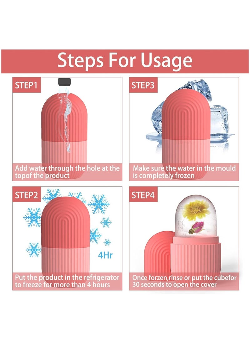 MERICKA - Ice Face Roller Message for Face, Ice Silicone Cube Roller Facial for Eyes Neck and Skin Care, Ice Mold De-Puff Eye Bags Wrinkles Reduce Migraine Pain and Acne Puffiness Relief - Image 1