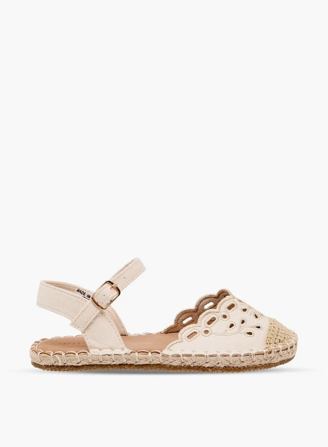 ببرمنة Girls Embroidered Espadrille Sandals
