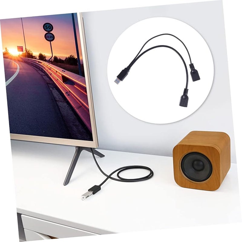 Merryhapy Dual USB Port Adapter Cable Fast Data Transfer For Smartphones Tablets Black - Image 3