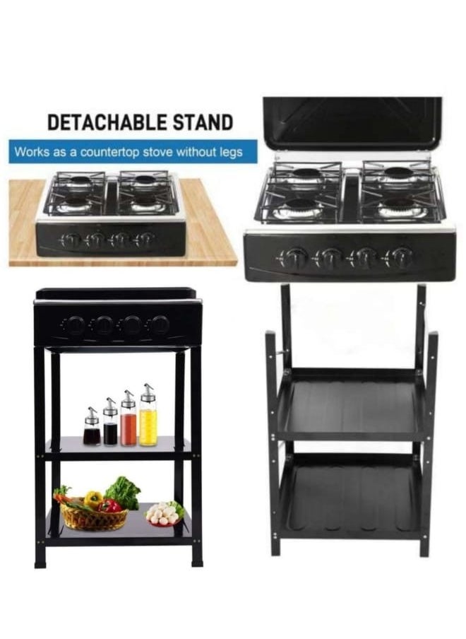 REFURA Four burner stainless steel gas stove ideal for home and camping use  - Image 1