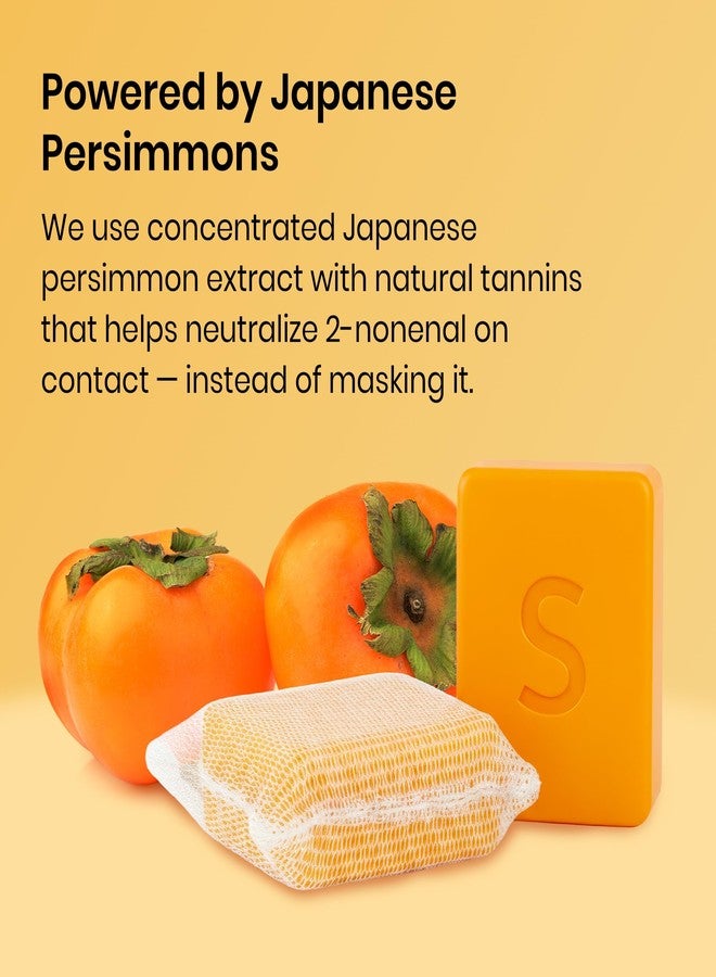 Swarva Japanese Persimmon Cleanser Bar 2 Pk Bundle for Body Odor, Persimmon Solution for Old People Smell - Natural Ingredient Body Bars, Organic Formula, Japanese Skin Care, Cleansing Hygiene 1 oz - Image 3