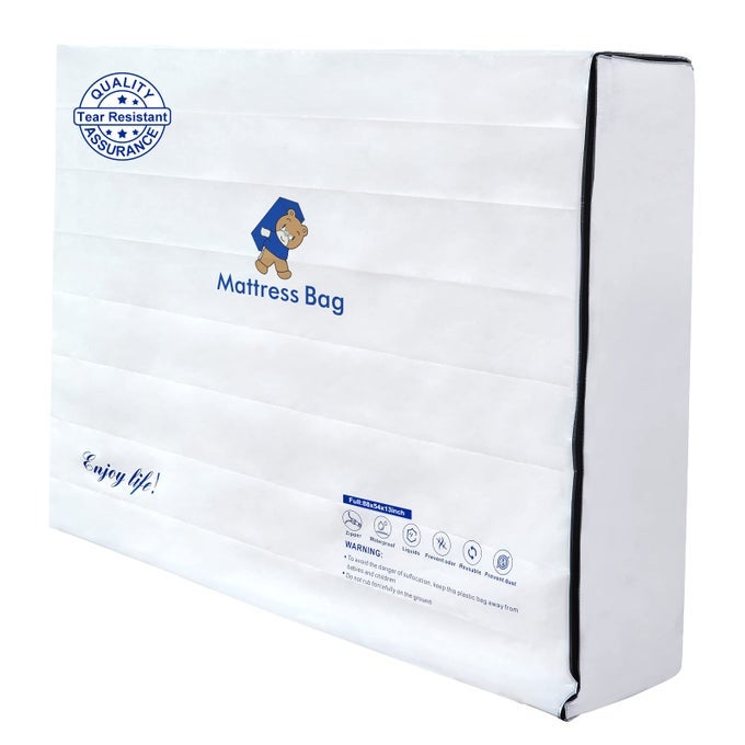 MATTRESS BAGS FOR MOVING AND STORAGE6 MIL WATERPROOF ZIPPERED MATTRESS BAG FULL SIZE EXTRA THICK TEAR PUNCTURE RESISTANCE HEAVYDUTY MATTRESS MOVING SUPPLIES
