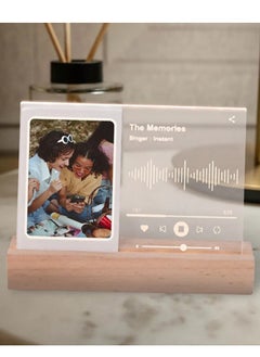 O Ozone Music Player Style Wood Acrylic 3 Inch Photo Frame with LED, Instax Mini Picture Frame 2 x 3 Polaroid Frame for Mini 11/9/8/7/EVO, Night Light Tabletop Desktop Frame with DIY Letter Stickers  - Image 3