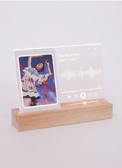O Ozone Music Player Style Wood Acrylic 3 Inch Photo Frame with LED, Instax Mini Picture Frame 2 x 3 Polaroid Frame for Mini 11/9/8/7/EVO, Night Light Tabletop Desktop Frame with DIY Letter Stickers  - Image 2
