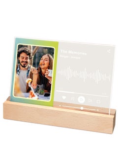 O Ozone Music Player Style Wood Acrylic 3 Inch Photo Frame with LED, Instax Mini Picture Frame 2 x 3 Polaroid Frame for Mini 11/9/8/7/EVO, Night Light Tabletop Desktop Frame with DIY Letter Stickers  - Image 1