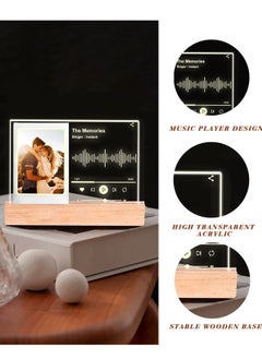 O Ozone Music Player Style Wood Acrylic 3 Inch Photo Frame with LED, Instax Mini Picture Frame 2 x 3 Polaroid Frame for Mini 11/9/8/7/EVO, Night Light Tabletop Desktop Frame with DIY Letter Stickers  - Image 4