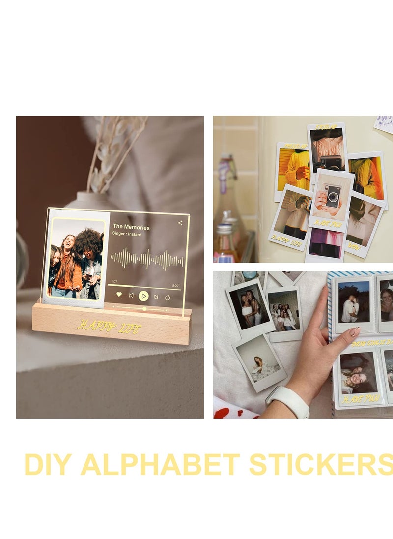 O Ozone Music Player Style Wood Acrylic 3 Inch Photo Frame with LED, Instax Mini Picture Frame 2 x 3 Polaroid Frame for Mini 11/9/8/7/EVO, Night Light Tabletop Desktop Frame with DIY Letter Stickers  - Image 5