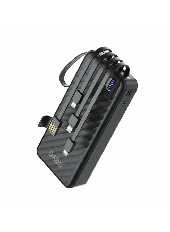 DADU 4 in 1 Power Bank DP-067 10000mAh with Built-in Cables and Digital Display , Fast Charging, Compact Design, Clip On Holder, Multi Device Compatibility for Daily Use and Travel - Image 1