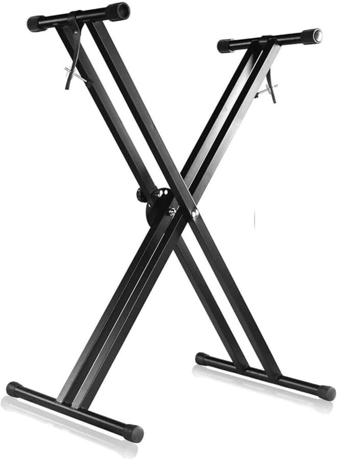 Juarez Juarez JAK200 Electronic Piano Keyboard X-Type Universal Keyboard Instrument Double-Braced X-Style Stand, Piano Keyboard Stand with Locking Straps, ASSEMBLY REQUIRED 