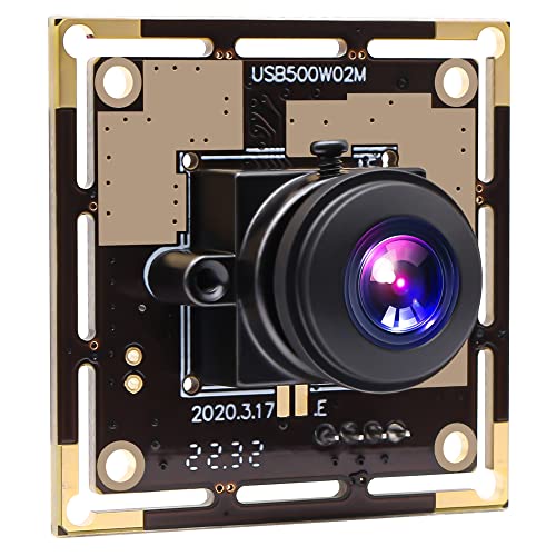 ELP 5mp HD USB Camera Module for Computer Mini UVC USB2.0 Video Embedded Webcam Board with 2.8mm Lens OV5640 Laser Engraver Lightburn Camera,3.3ft/1m Cable for PC, Laptop, Jetson Nano - Image 1