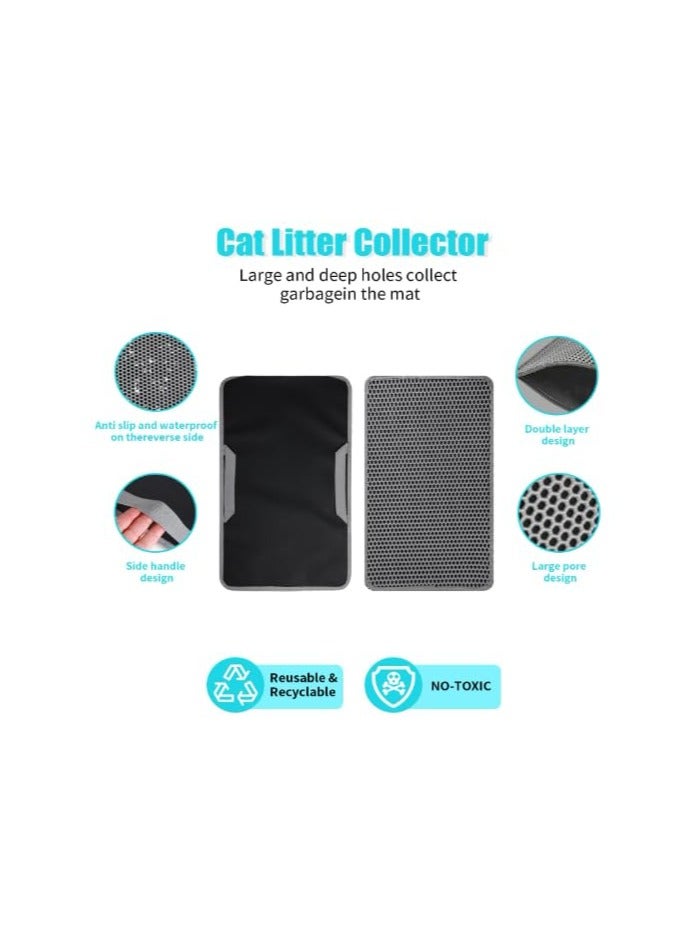 Grey Litter Mat for Cats – Large Size | Anti-Scatter, Waterproof & Washable - Image 2