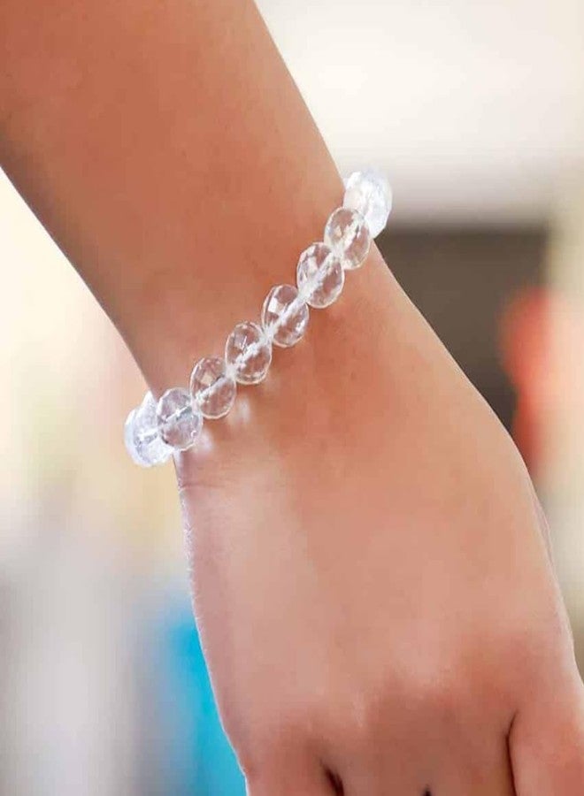 PICCOTI Original Sphatik Bracelet | Diamond Subsitute Bracelet for Calmness, Money, Beauty and Glamour | Clear Quartz | 12 mm beads | for Men & Women | Valentine Day Gift - Image 4