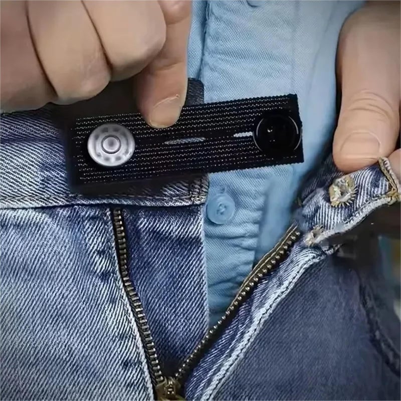 100pcs Pant Extender Belt Unisex Waist Band Tight Trousers Jeans Skirts Maternity Button Hooks Garment DIY Sewing Supplies(White) - Image 3