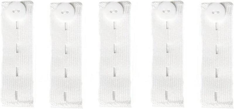 100pcs Pant Extender Belt Unisex Waist Band Tight Trousers Jeans Skirts Maternity Button Hooks Garment DIY Sewing Supplies(White) - Image 1