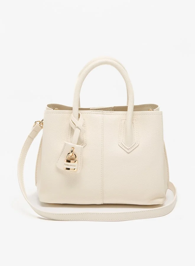 فلورا بيلا من شو إكسبرس Textured Tote Bag with Double Handle and Zip Closure