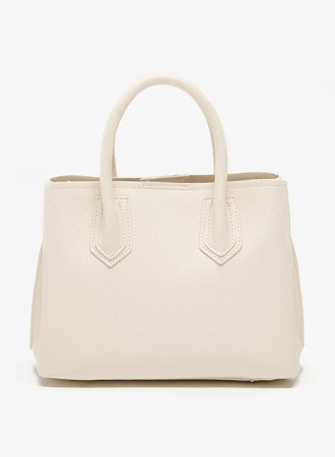 فلورا بيلا من شو إكسبرس Textured Tote Bag with Double Handle and Zip Closure