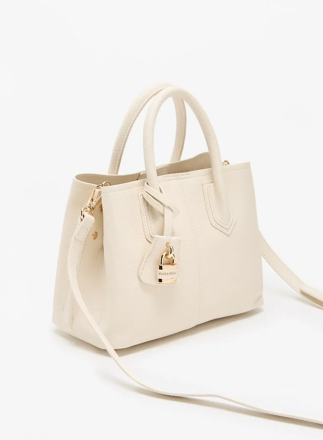 فلورا بيلا من شو إكسبرس Textured Tote Bag with Double Handle and Zip Closure