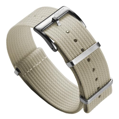WatchGecko Ridge Military Nylon Watch Strap Beige 22mm Rugged QuickDrying and Secure Replacement Wristwatch Strap for Outdoor Activities - Image 1