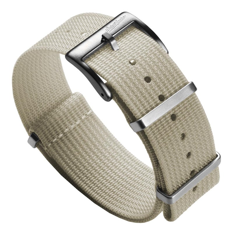WatchGecko Ridge Military Nylon Watch Strap Beige 22mm Rugged QuickDrying and Secure Replacement Wristwatch Strap for Outdoor Activities - Image 2