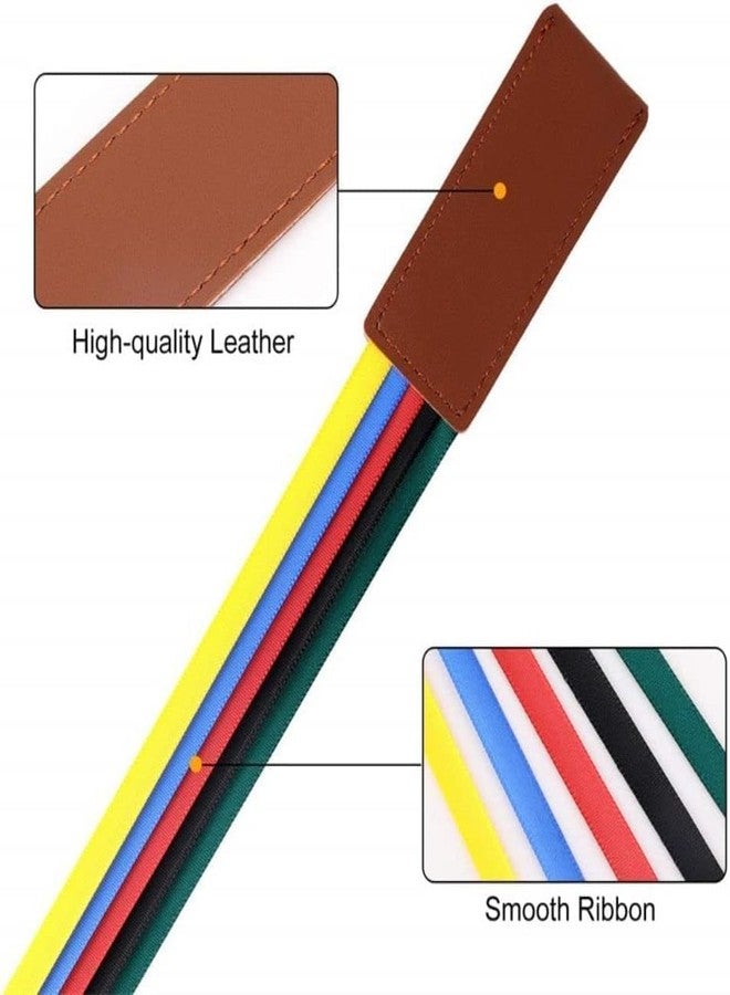 Weicoca Multi-Color Bible Ribbon Bookmark Vintage Artificial Leather Bookmarks -Creative Page Markers with 5 Colorful Ribbons for Books -Markers Artificial Leather Bookmark Accessories - Image 4