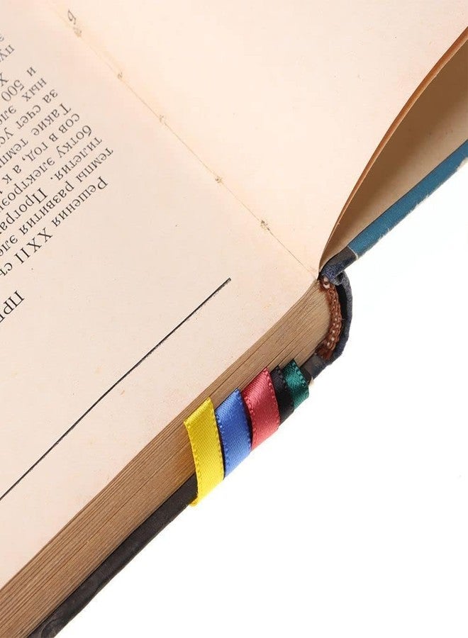 Weicoca Multi-Color Bible Ribbon Bookmark Vintage Artificial Leather Bookmarks -Creative Page Markers with 5 Colorful Ribbons for Books -Markers Artificial Leather Bookmark Accessories - Image 3