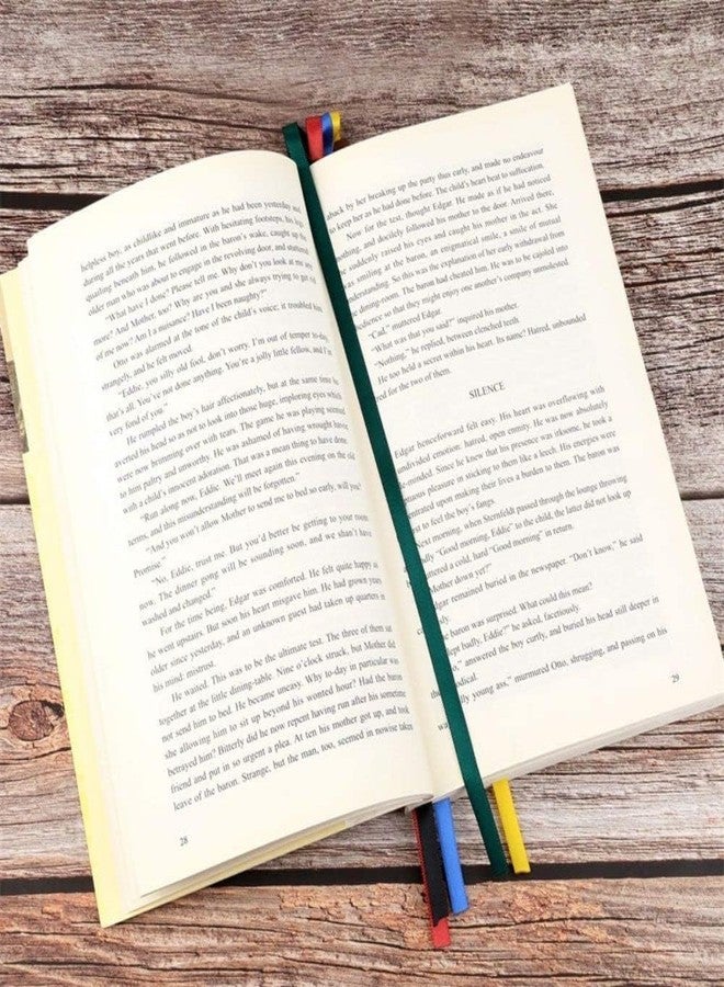Weicoca Multi-Color Bible Ribbon Bookmark Vintage Artificial Leather Bookmarks -Creative Page Markers with 5 Colorful Ribbons for Books -Markers Artificial Leather Bookmark Accessories - Image 5