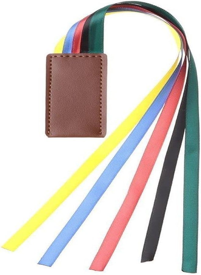 Weicoca Multi-Color Bible Ribbon Bookmark Vintage Artificial Leather Bookmarks -Creative Page Markers with 5 Colorful Ribbons for Books -Markers Artificial Leather Bookmark Accessories - Image 1