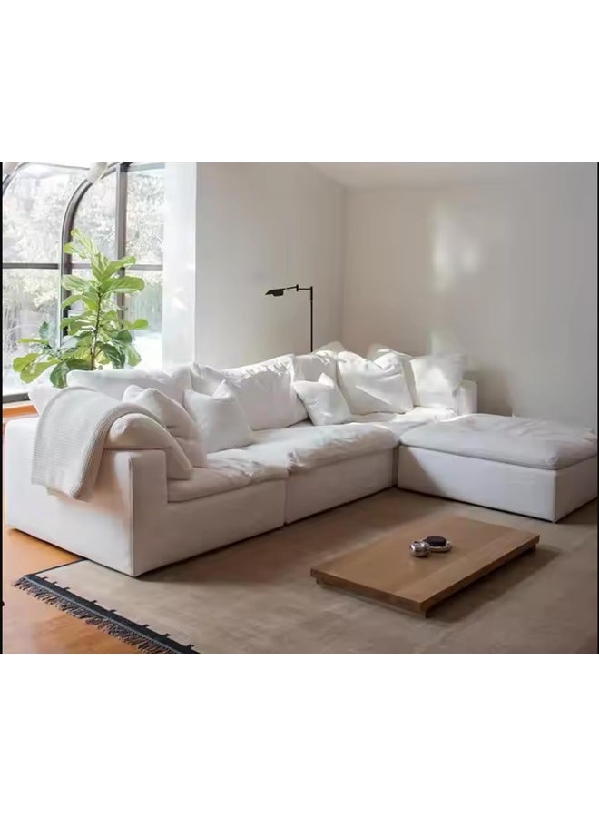 Zayn comforts Modern Living Room Sofa with Soft Dacron-Filled Seats and Versatile Seating Options (3Seater With Ottoman) - Image 5