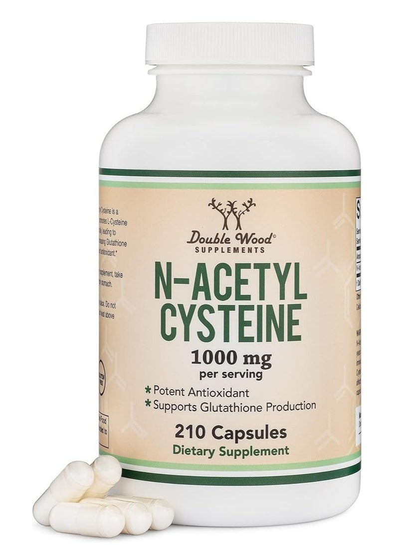 Double Wood Supplements NAC Supplement N-Acetyl Cystein 1000mg per servings 210 Capsules - Image 1