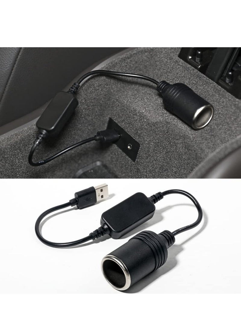 دينكس محول DENX DX905: منفذ USB إلى مقبس ولاعة السجائر بجهد 12 فولت - كابل تحويل الطاقة (من USB-A بجهد 5 فولت إلى تيار مستمر 12 فولت) مخصص للاستخدام مع كاميرات لوحة القيادة، وأجهزة تحديد المواقع (GPS)، وكاشفات الرادار، ومسجلات القيادة، ومراوح السيارات، وأجهزة تنقية الهواء، ومصابيح LED - كابل تعزيز الطاقة يعمل بنظام "التوصيل والتشغيل" (Plug and Play) ومزود بآليات حماية لضمان السلامة. - Image 2