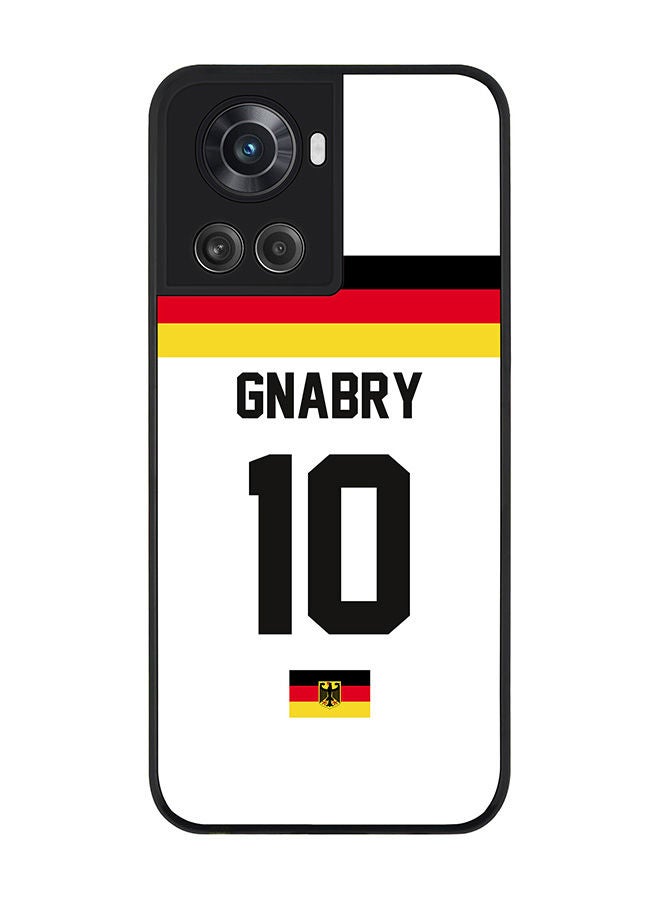 Stylizedd Rugged Black edge case for OnePlus 10R 5G/OnePlus Ace 5G Slim fit Soft Case Flexible Rubber Edges Anti Drop TPU Gel Thin Cover - Football Team - Germany Player Name - Gnabry - Image 1
