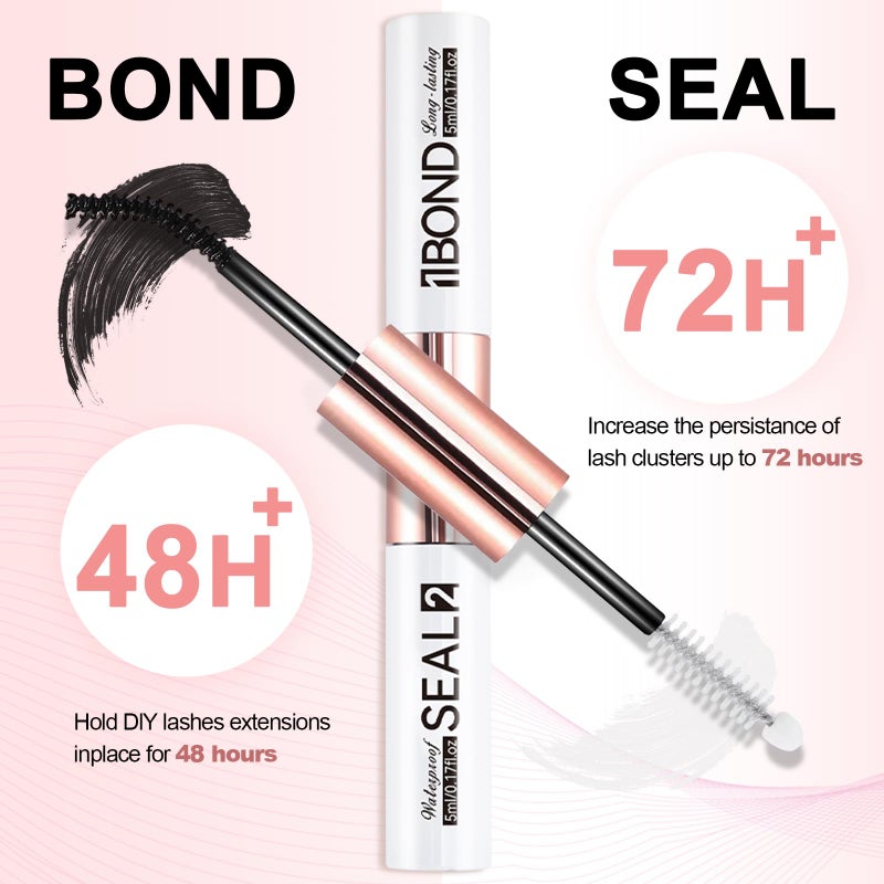 Miuffue Eyelash Glue, Lash Bond and Seal, Latex-Free Lash Glue for Sensitive Eyes, Waterproof Strong Hold Eyelash Cluster Adhesive for 72 Hours - Image 3