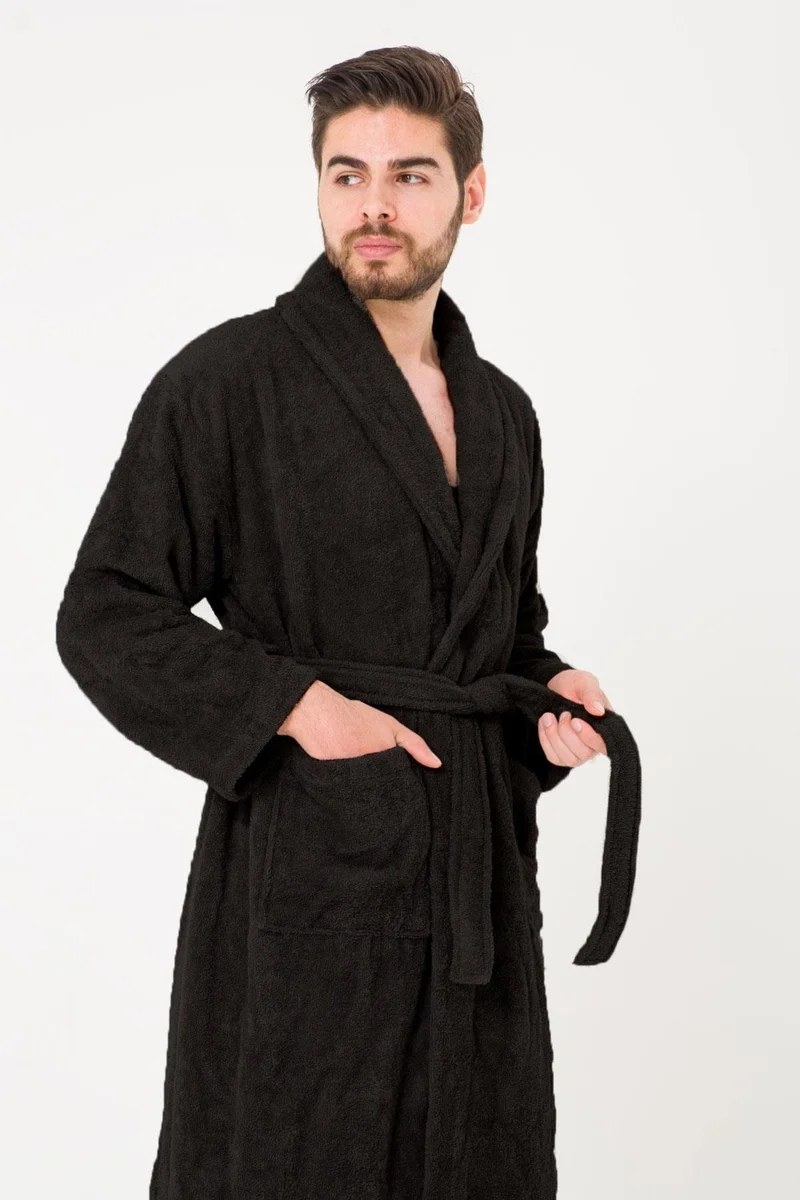 كوتن كونسيبت King Size Cotton Shawl Collar Men's Bathrobe