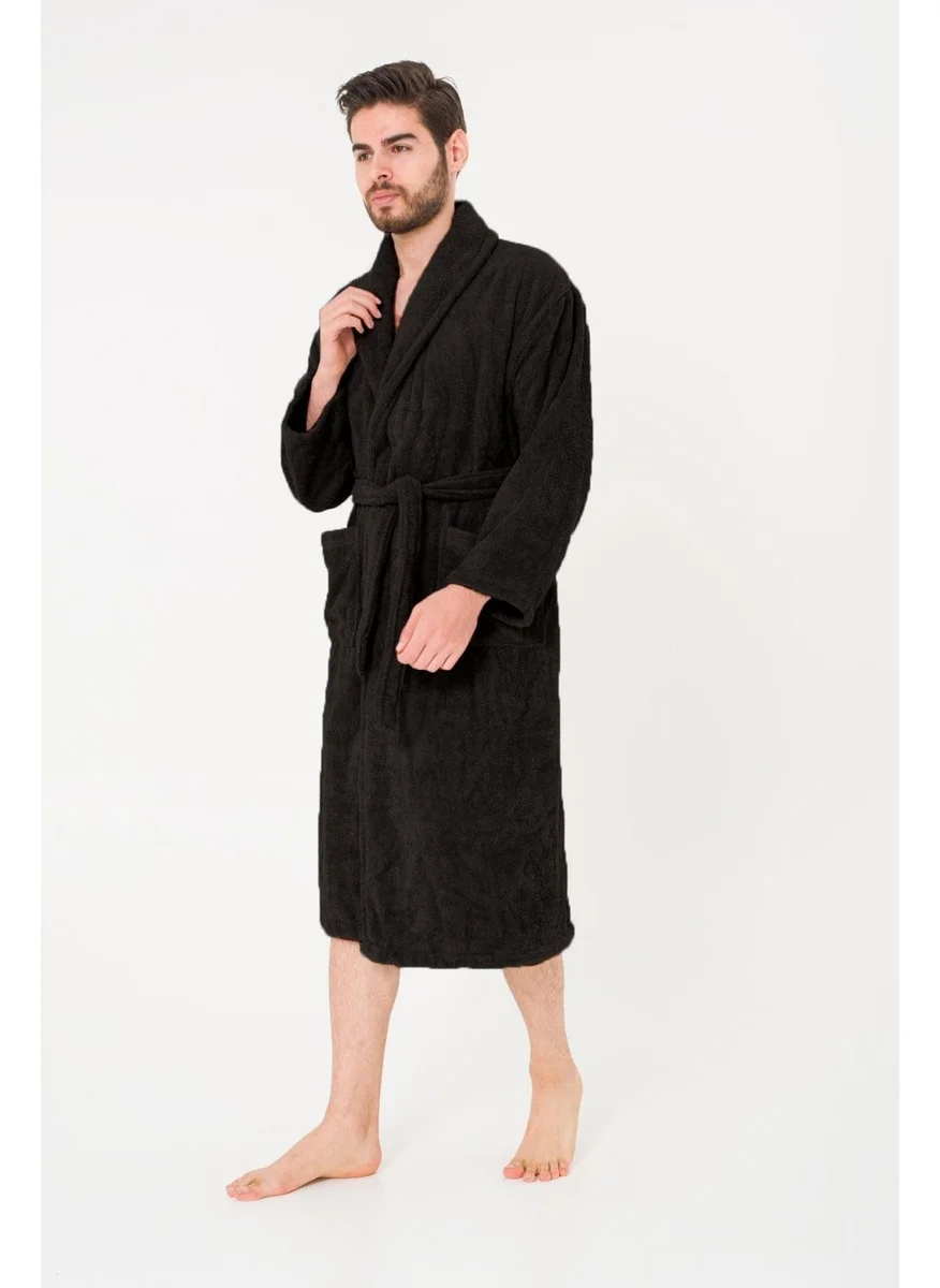 كوتن كونسيبت King Size Cotton Shawl Collar Men's Bathrobe