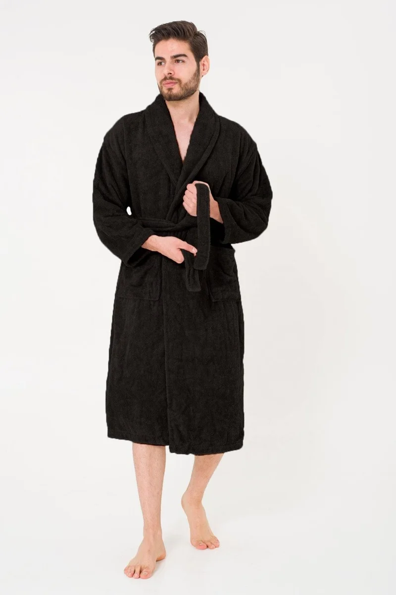 كوتن كونسيبت King Size Cotton Shawl Collar Men's Bathrobe