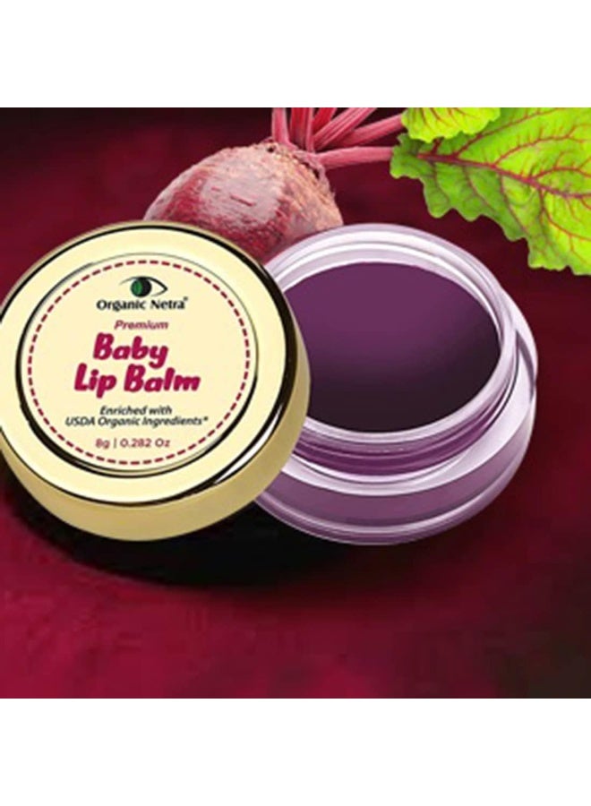 Organic Netra® 100% Chemical Free Beetroot Baby Lip Balm For Dry Damaged and Chapped Lips | Enriched with Certified Organic Ingredients - 8 gm - Image 4