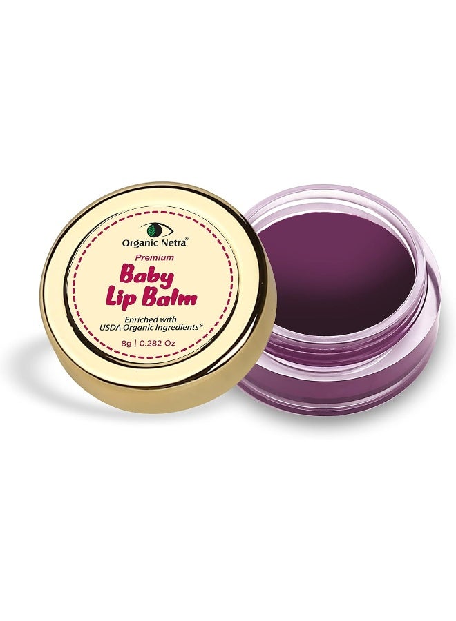 Organic Netra® 100% Chemical Free Beetroot Baby Lip Balm For Dry Damaged and Chapped Lips | Enriched with Certified Organic Ingredients - 8 gm - Image 1