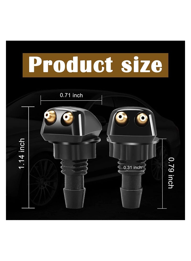 SYOSI Windshield Washer Nozzle, 8 PCS 8mm 9mm Front Windshield Washer Nozzle Sprayer, Washer Spurter Straight Pillar Truck Automotive Hood 4 Holes, Compatible for Ford Honda Chrysler Subaru BMW Buick - Image 2