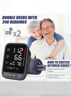Hihonor Blood Pressure Monitor, LED Color Backlit Screen Automatic Digital Blood Pressure Monitor, Irregular Heartbeat Detection, 2 x 120 Sets Memory BP Monitor for Home Usemory BP Monitor for Home Use  - Image 4