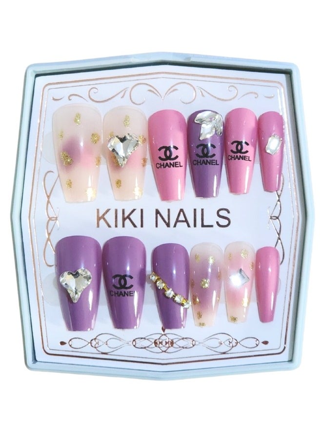 KIKI False Nails -12Pieces Multicolour 