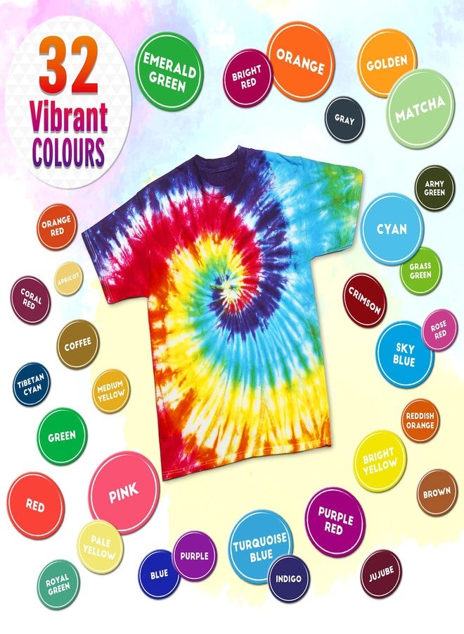 PATIFEED Tie Dye Kit for Kids and Adults, 32 Colours 80ML Bottles, Gifts for Girls and Boys, Large Groups Activities, Handmade Party - Image 4