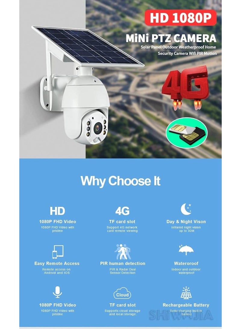 Generic 5MP 4G Sim Card QHD Solar Outdoor Surveillance Camera, 360 Degree Pan/Tilt Rotation - Image 4