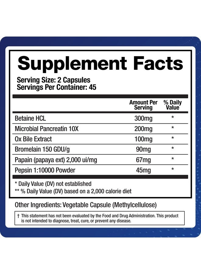 BioMatrix Digestive Enzymes Supplement (90 Capsules) Support Digestion - with Purified Bile, Pancreatin, Plant Enzymes, Ox Bile, Betaine HCL, Support Digestion of Fats Carbohydrates and Proteins - Image 2