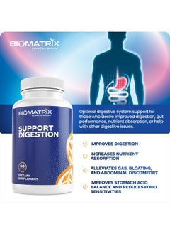 BioMatrix Digestive Enzymes Supplement (90 Capsules) Support Digestion - with Purified Bile, Pancreatin, Plant Enzymes, Ox Bile, Betaine HCL, Support Digestion of Fats Carbohydrates and Proteins  - Image 4